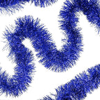 32.8 Ft Blue Christmas Tinsel Garland Metallic Shiny Tassle Banner Wall Hanging Tinsel Streamers Backdrop for Christmas Holiday Birthday Party Supplies Indoor Outdoor Ornaments Home Decor