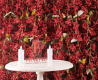 Flower Garland, Artificial Hydrangea Vine Flowers, Hanging Fake Hydrangeas Vine for Room Anniversary Wedding Birthday Christmas Wall Arch Decor, 2 Pcs, Floral Garland, Red Flower