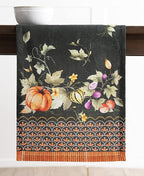 Maison d' Hermine Table runner 100% Cotton Single Layer Table Runners 72 inches long for Thanksgiving Christmas Decorations Home Kitchen Dining Party Wedding (Pumpkin Garden - Dark Green, 14.5" x 72")