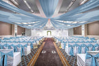6 Panels Dusty Blue Ceiling Drapes for Wedding, 5ftx40ft Ceiling Drapes Cheesecloth Sheer Fabric Curtain Wedding Arch Draping Fabric Romantic Ceilings Decorations for Weddings Party Ceremony Stage