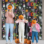 Boo Theme Streamers Party Backdrop - GREATRIL Halloween Decorations Backdrop for Wall Doorway Birthdays - 2 Packs