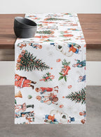 Maison d' Hermine Table Runner 100% Cotton Double Layer Table Runners 108 inches Long for Thanksgiving Christmas Decorations Home Kitchen Dining Party Wedding (Chromo, 14.5" x 108")
