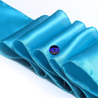 MDS Pack of 300 PCS Satin Chair Sashes Charmeuse Sateen Dining Chair Bows Ribbon Ties Back Sash for Wedding Party Birthday Home Hotel Restaurant Banquet Decoration (7 x 108 Inch, Turquoise)