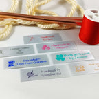 Personalized Satin Sewing Labels for Knitting, Quilting and Sewing Crafts 3/4" x 2 1/2" (20mm x 60mm) (100)