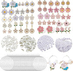 50 Sets Wine Glass Charms, Wine Charms for Stem Glasses, DIY Reusable Drink Markers for Weddings & Bachelorette with Alphabet Beads