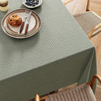 MIULEE Olive Green Linen Cottton Table Cloth Rectangle Tablecloth Waterproof Spillproof Cross-Star Textured Table Cltoth Decorative Farmhouse Style for Dining Party Weddings 60x84 Inch