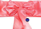 MDS Pack of 50 PCS Satin Chair Sashes Charmeuse Sateen Dining Chair Bows Ribbon Ties Back Sash for Wedding Party Birthday Home Hotel Restaurant Banquet Decoration (7 x 108 Inch, Coral)