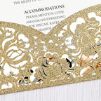 DORIS HOME 50pcs Laser Cut Wedding Invitations with Envelopes Gold Glitter, 4.7x7.1 Personalized Invitation Cards for Wedding, Anniversary Invitations with Envelopes