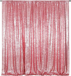 Poise3EHome 10FT x 10FT Sequin Photography Backdrop Curtain for Party Decoration, Fuchsia Pink