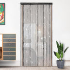 Hysenm Door String Curtains 39x79 Inch Black Panel Soft Balls Romantic Glitter Fringe Room Divider Home Décor Wedding Girls Bedroom Window Living Room Backdrop Party Doorways Closet