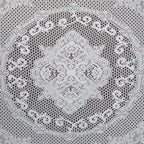 Juvale Round Lace Tablecloth - 59-Inch White Polyester - Scalloped Edge Circle Tablecloth with Floral Overlay & Vintage Decor for Wedding Receptions & Home