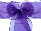 MDS Pack of 200 PCS Organza Chair Sashes Wider Dining Chair Bows Ribbon Tie Back for Wedding Party Birthday Bridal Shower Reception Event Banquet Home Chair Cover Decoration - Purple