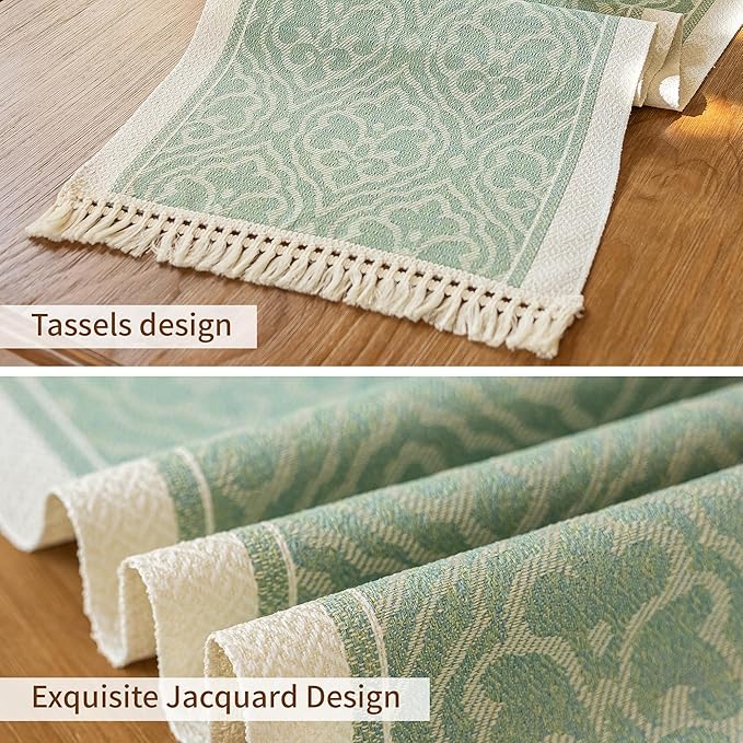 Table Runners 107 Inches,Waterproof Boho Table Runner with Tassel Fringe,Table Runner for Party Coffee Table