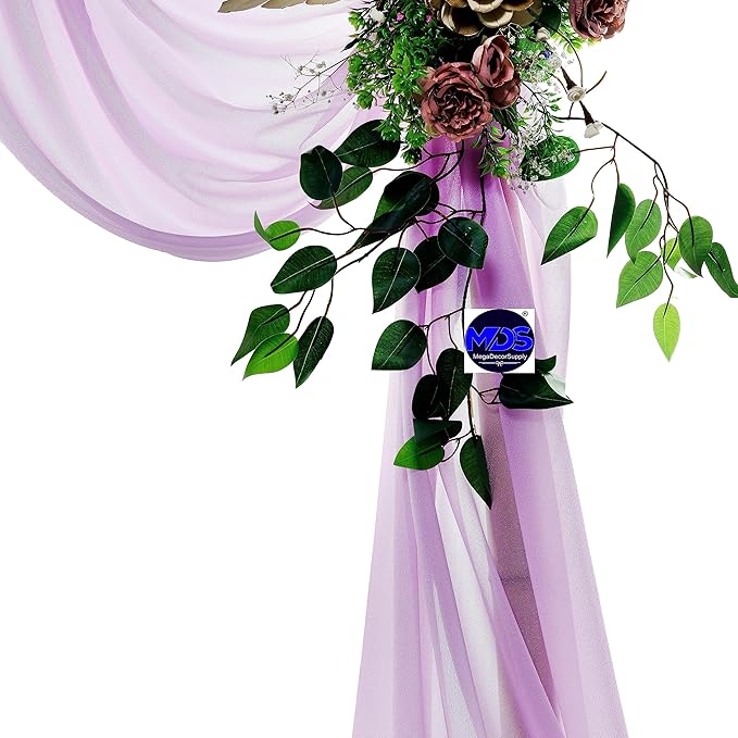 MDS Halloween Chiffon Draping Fabric - 2 Panel, 30" Wide x 75ft Long - Sheer Spooky Arbor & Canopy Drapery for Haunted House Backdrops, Party Ceilings, DIY Costumes & Themed Events - Orchid