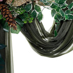 VDS Pack of 2 Panel (30 Inch X 20 Feet) Wedding Arch Draping Fabric Sheer Chiffon Fabric Drapery for Wedding Ceremony Reception Swag Backdrop Canopy Chuppah ARBO Altars Decoration (Olive)