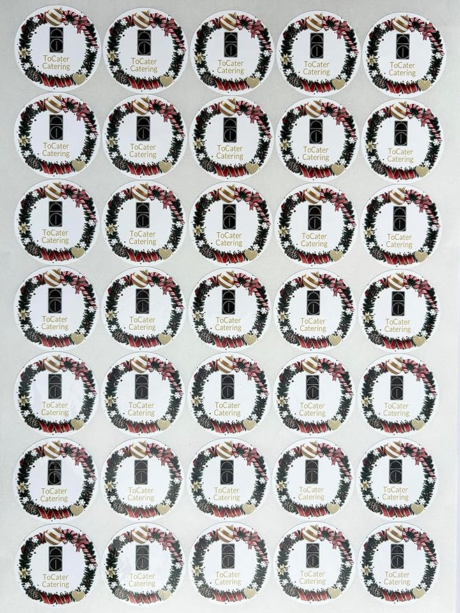 Custom Stickers for Weddings, Birthdays & Businesses - Personalized Labels with Your Logo - Waterproof, Fade and Heat Resistant - Pack of 100-1000 (Wreath U, 4 Inch)
