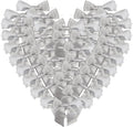 36pcs 4-1/2" Metallic Silver Glitter Ribbon Bows with Twist Ties for Gift Wrapping Packing Christmas Big Bows for Thanks Giving Giant Twist Tie Bows for Holiday Decoration (Silver)
