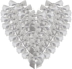 36pcs 4-1/2" Metallic Silver Glitter Ribbon Bows with Twist Ties for Gift Wrapping Packing Christmas Big Bows for Thanks Giving Giant Twist Tie Bows for Holiday Decoration (Silver)