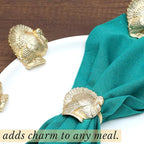 Turkey Bird Gold Napkin Rings Set of -12 for Dinner Parties, Weddings Receptions, Family Gatherings, or Everyday Use - Set Your Style with Daily Use Table Décor Accessories - ALPHA Living HOME