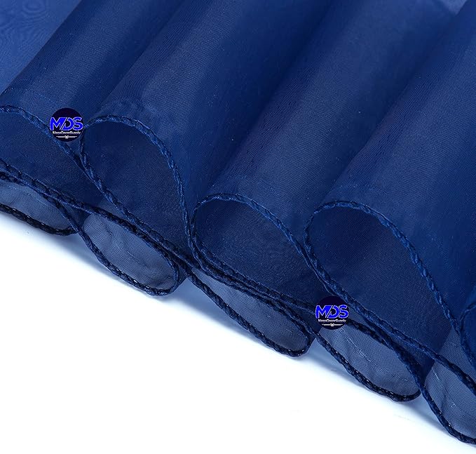 MDS Pack of 25 PCS Organza Chair Sashes Wider Dining Chair Bows Ribbon Tie Back for Wedding Party Birthday Bridal Shower Reception Event Banquet Home Chair Cover Decoration - Navy Blue