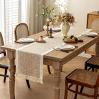 Table Runner 48 Inches Long,Waterproof Boho Table Runner with Tassel Fringe,Table Runners for Party Coffee Table