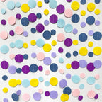 Oh Happy Day Decorations Navy Blue Yellow Purple Pink Boho Felt Circle Dot Garland Hanging Polka Dot Streamer for Classrooms Preschool Everyone is Welcome Homeschool Nursery Birthday Baby Shower Decor