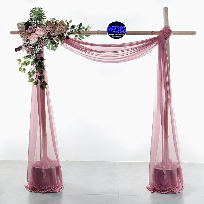 MDS Halloween Chiffon Draping Fabric - 1 Panel, 30" Wide x 30ft Long - Sheer Spooky Arbor & Canopy Drapery for Haunted House Backdrops, Party Ceilings, DIY Costumes & Themed Events - Mauva