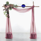MDS Halloween Chiffon Draping Fabric - 2 Panel, 30" Wide x 20ft Long - Sheer Spooky Arbor & Canopy Drapery for Haunted House Backdrops, Party Ceilings, DIY Costumes & Themed Events - Mauva