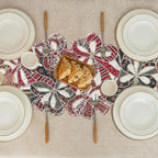 Elegant Glass Beads Table Runner 13x36 - Handcrafted Beaded Table Linen, Perfect for Weddings, Festive Celebrations, Dining Tables, Home Décor, and Everyday Use (Red White) - CLEENTABLE