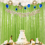 ShinyBeauty Olive Green Sequin Backdrop 4x10FT (4 Panels) – Sparkly Photo Booth Background for Weddings, TikTok Live Streams, Party Decor, Reusable Glitter Curtain