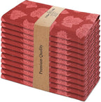 Urban Villa Fall Leaves Print Set of 12 Dinner Napkins (20X20 Inches) 100% Cotton Premium Quality Thanks Giving Over Sized Harvest Cloth Napkins with Mitered Corners Ultra Soft Durable Hotel Quality