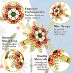 Halatool Set of 6 Christmas Napkin Rings Colorful Snowflake Napkin Holder for Christmas Thanksgiving Holiday Party Table Decoration
