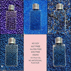 Confect Edible Cake Sprinkles – Decorating Mix | Navy & Blue Purple Pearls, Silver & Black Jimmies, Blue Sparkling Sugar | Sprinkles for Cake, Cupcake & Cookie Decoration - Vegan, Gluten-Free, Nut-Free, Soy-Free, Dairy-Free, Palm Oil-Free-5 Oz