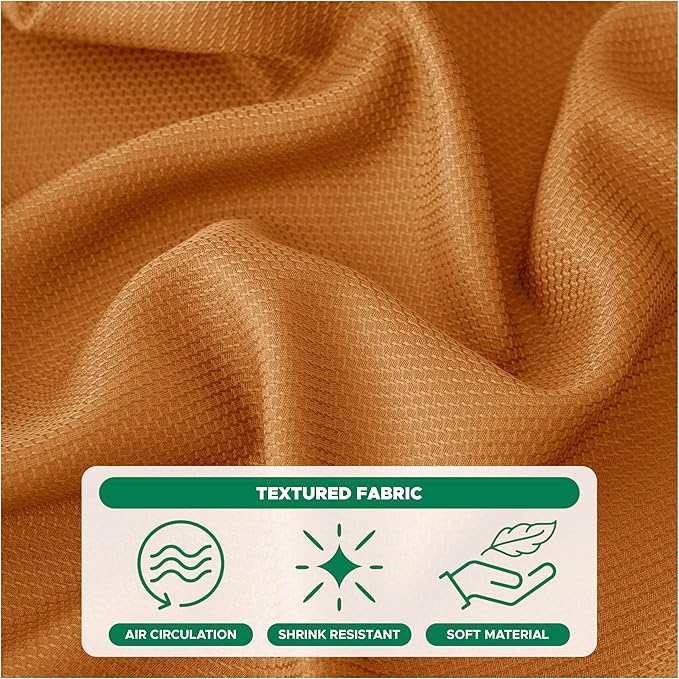 Biscaynebay Fall Tablecloth Textured Fabric 60x84 Inch Rectangular, Bronze Thanksgiving Autumn Harvest Water Resistant Fabric Tablecloths for Kitchen, Dining, Wedding, Parties Machine Washable