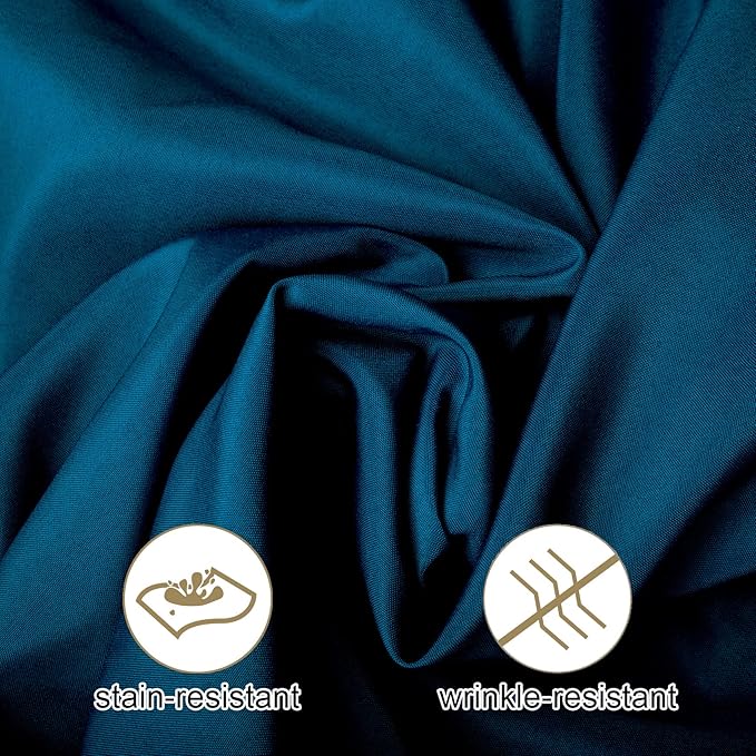 Ascoza 2pack 60x120 Inch Peacock Blue Rectangular Tablecloth 6 Feet Table Cloth in Polyester Fabric for Wedding/Banquet/Restaurant/Parties