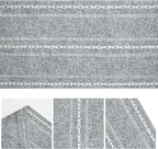 Artoid Mode Dark Grey Rustic Cotton Linen Table Runner, Seasonal Embroidered Hollow Kitchen Dining Table Decoration for Home Party Decor 13x60 Inch