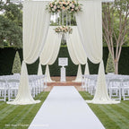 PartyVillage 20ft×15ft Ivory Backdrop Curtain for Wedding Parties, 4 Panels Wrinkle Free 15 FT Long Polyester Photo Backdrop Drapes Back Drop Cloth for Birthday Photography Background