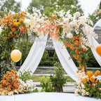 Wedding Arch Draping Fabric 6 Panels 28.7" x 20FT White Sheer Chiffon Backdrop Drapes for Wedding Ceremony Birthday Party Bridal Shower Outdoor Decoration