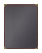 Goodsmart Pajco Style Restaurant Menu Covers – Pack of 10, Side-Loading Menu Holders, Single Stitched Edge, Clear Vinyl Menu Sleeves, Leatherette Trim, Gold Corners, Burgundy, 1 View (8.5" x 11")