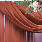 Wedding Arch Draping Fabric 4 Panels 28.7" x 20FT Terracotta Sheer Chiffon Backdrop Drapes for Wedding Ceremony Birthday Party Bridal Shower Outdoor Decoration