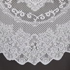 Juvale Round Lace Tablecloth - 59-Inch White Polyester - Scalloped Edge Circle Tablecloth with Floral Overlay & Vintage Decor for Wedding Receptions & Home