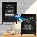 HBCY Creations Rustic Black Wooden Tabletop Chalkboard with Legs/Vintage Wedding Table Sign/Small Kitchen Countertop Memo Board/Antique Wooden Frame (12" x 17", 4- Black)