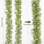 2 Pcs 5.8ft Artificial Baby Breath Flower Vines, Babys Breath Artificial Flowers Real Touch Faux Gypsophila Hanging Fake Baby's Breath Garlands for Wedding and Baby Shower Decor（White）