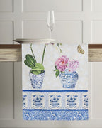 Maison d' Hermine Table Runner 100% Cotton Double Layer Table Runners 108 inches Long Decorative for Home Kitchen Dining Party Baby Shower Wedding Bridal Shower Spring Summer (Canton, 14.50" x 108")