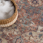 Bloom Rugs Washable 8' x 10' Rug - Beige/Terracotta Traditional Area Rug for Living Room, Bedroom, Dining Room, and Kitchen - Exact Size: 8' x 10'