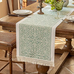 Table Runners 72 Inches Long Waterproof Boho Table Runner with Tassel Fringe,Table Runner for Party Coffee Table