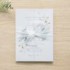 PONATIA 50PCS Vellum Jackets for 5x7 Invitation Cards - 135GSM Green Leaves Vellum Sleeves, 5x7'' Clear Jackets Wedding Invitations Wraps - Transparent Card Jackets