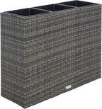 SAFAVIEH Outdoor Collection Rita Grey/Brown Woven Rectangular Flower Rack