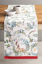 Maison d' Hermine Table Runner 100% Cotton Double Layer Table Runners 72 inches Long for Thanksgiving Christmas Decorations Home Kitchen Dining Party Wedding (Holly Time, 14.5" x 72")