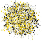 Black Gold Party Table Confetti - Wedding Anniversary Bachelorette Graduation Party Baby Shower Birthday Party Foil Metallic Sequins Sprinkles Confetti Decorations, 60g